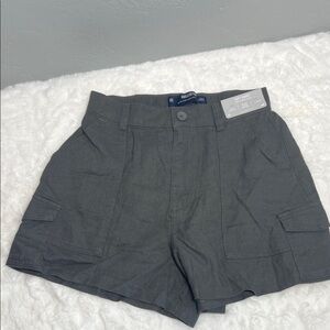 Hollister Dark Gray Cargo Utility Shorts - Women